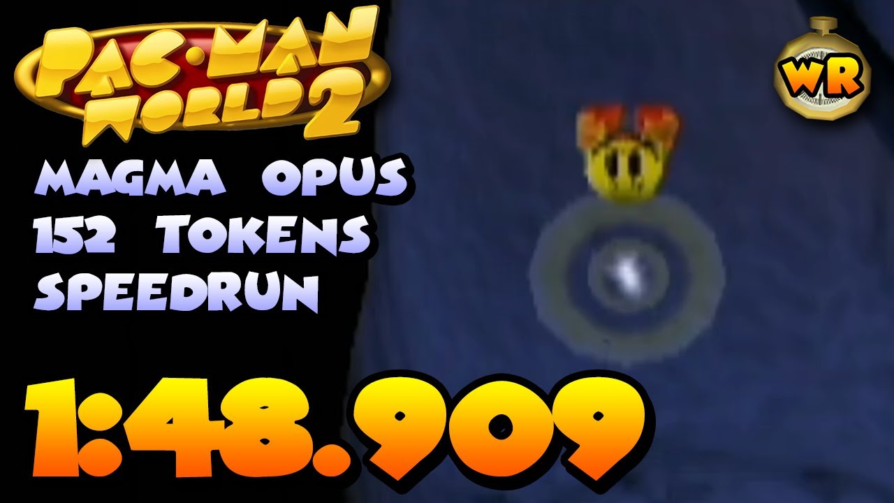 Pac-Man World 2 - Magma Opus - 152 Tokens Speedrun in 1:48.909【WORLD RECORD】