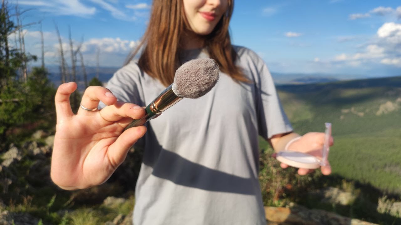 ASMR fast makeup in the forest 🌲 lofi roleplay
