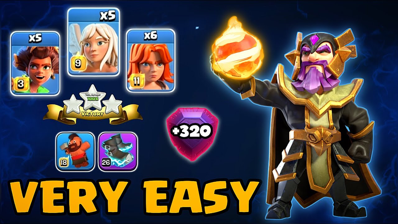 FIREBALL The Middle Can i 3 Star? with Root Rider, Valkyrie Druid Overgrowth spell [clash of clans]