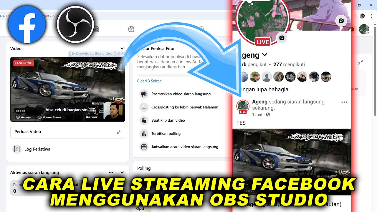Tutorial Cara Live Streaming di Facebook Pakai OBS Studio