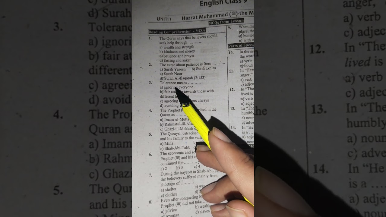 SST TEST PREPARATION GENERAL ENGLISH 9TH UNIT 1, ENGLISH GRAMMAR, KPPSC, ETEA
