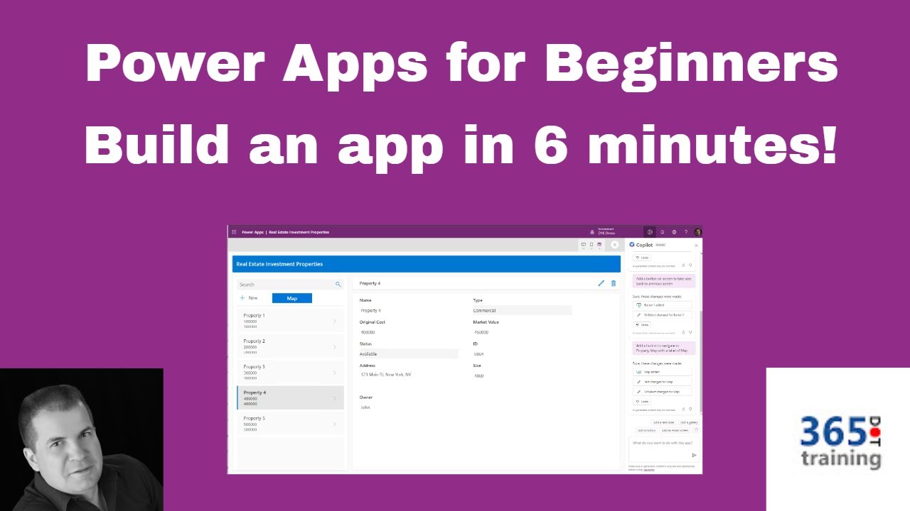 Get Started With Power Apps In 6 Minutes using Copilot | 365.training