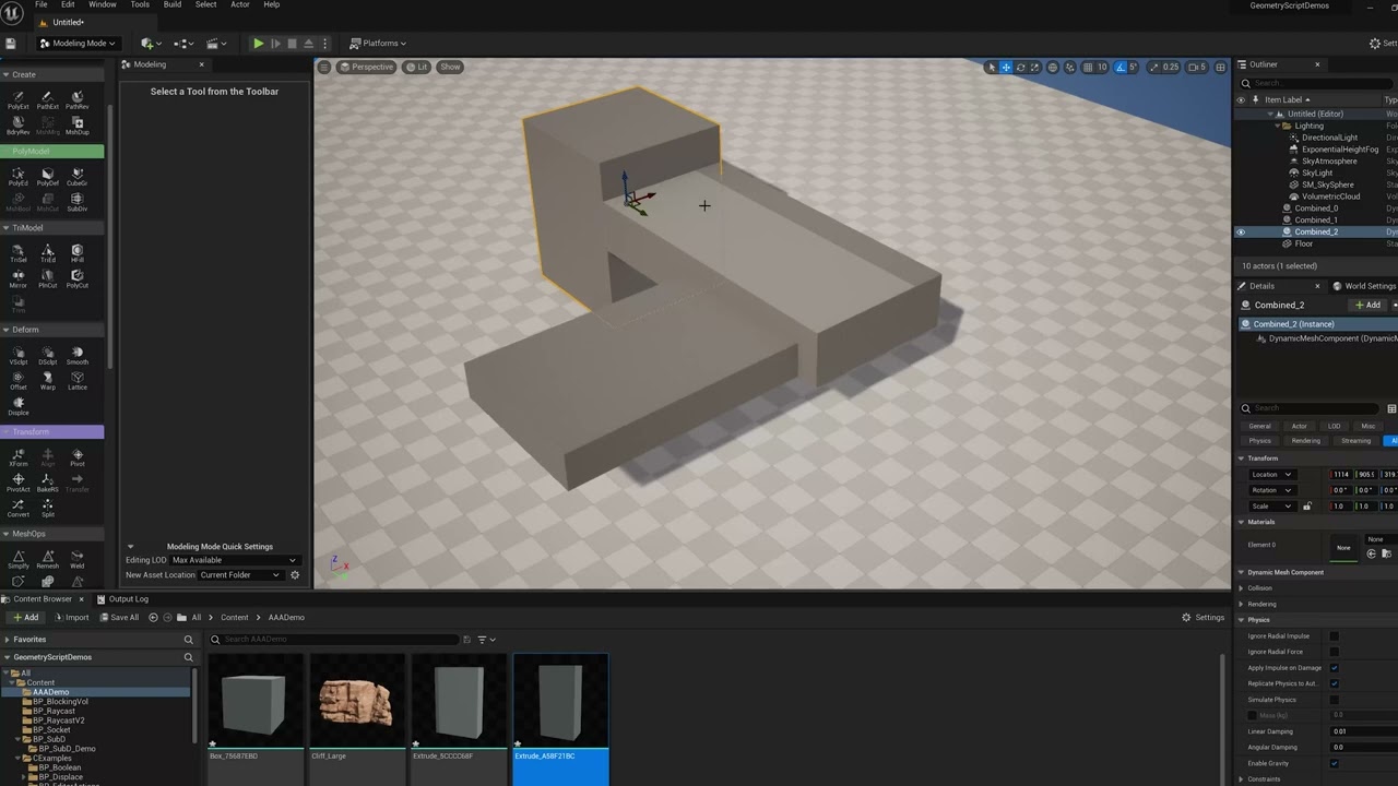 UE5 Modeling Mode - Dynamic Mesh Actors