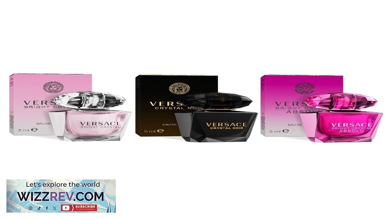 Versace Perfume for Women Set of 3 Mini Bright Crystal Crystal Noir