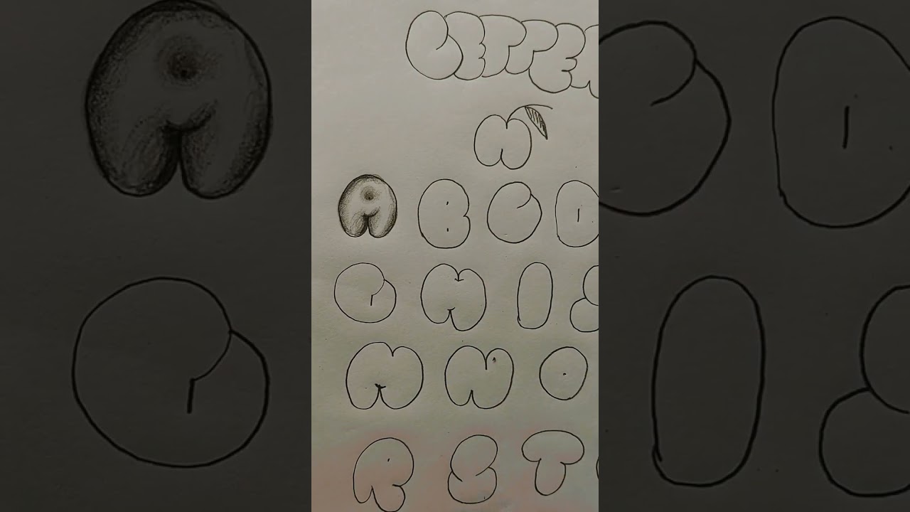 A–Z cute Bubble Letters✨ Shading from A to C🤗 #cute bubble latter # bubble letter shading # shading 