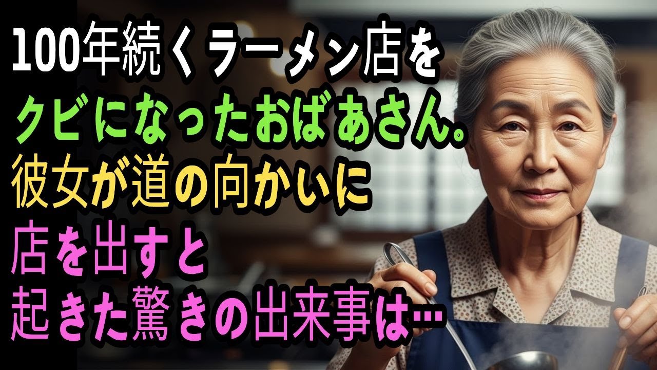 100年続く老舗ラーメン店をクビになったおばあさん。彼女が道の向かいに店を出すと起きた驚きの出来事は… |朗読, 人生物語, シニアの物語|