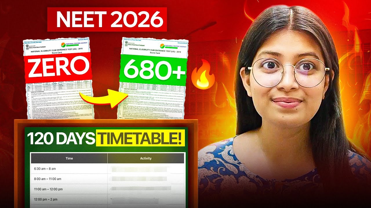 👉 My last 120 Days Timetable to score **620 marks**⏰📚 | NEET 2026| Daily Study Plan to Score 650+ 🎯🔥