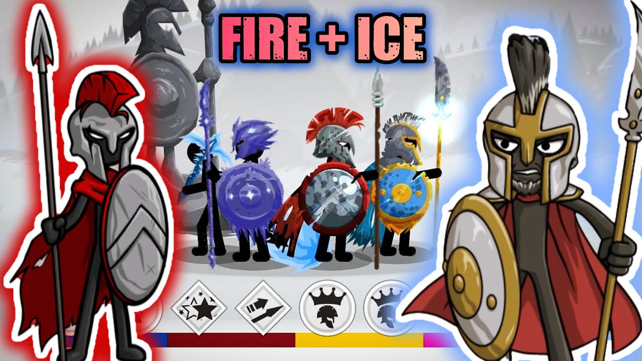 Using Both Mythics! New Fire & Ice Combo General Spearos & Atreyos' Spearton Army! Stick War: Saga