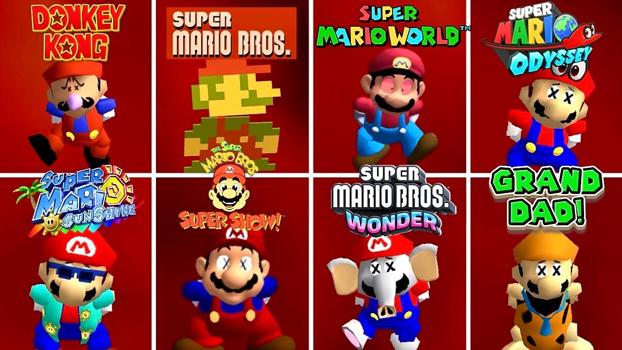 Evolution of Mario Burning in Lava - Sprite Calamity! - Super Mario 64 PC Port