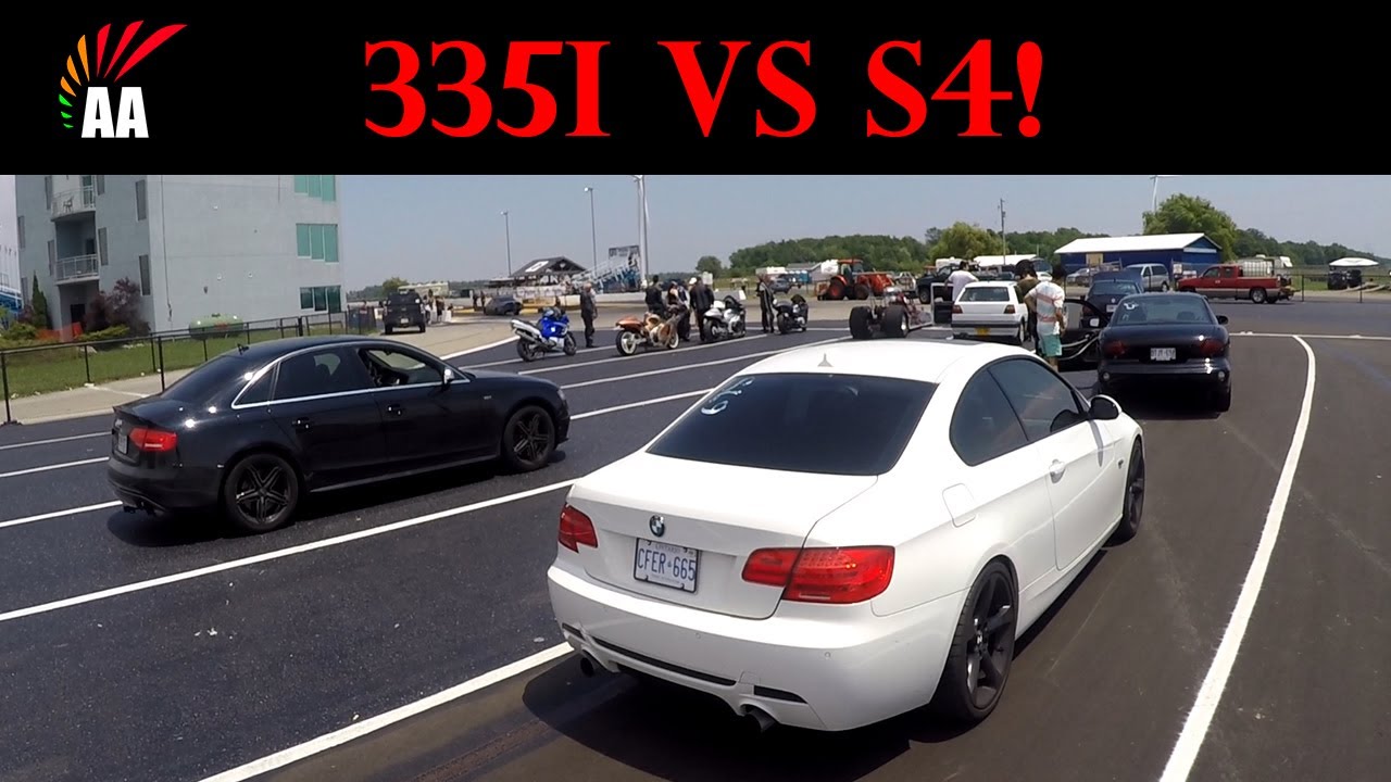 Drag Racing a JB4 BMW 335i (N54) vs an Audi S4