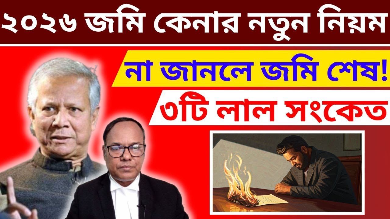🚨২০২৬ সালের নতুন ফাঁদ! জমি কেনার আগে ৩টি লাল সংকেত! ২০২৬ সালে জমি কেনার নতুন নিয়ম- না জানলে জমি শেষ!