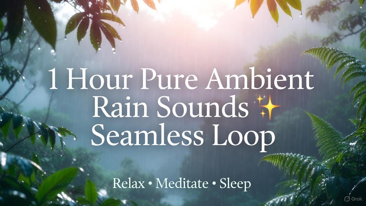 1 Hour Pure Ambient Rain Sounds ☔🌿 | Deep Sleep & Meditation Seamless Loop