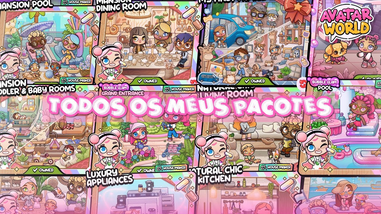TODOS OS MEUS PACOTES DO AVATAR WORLD