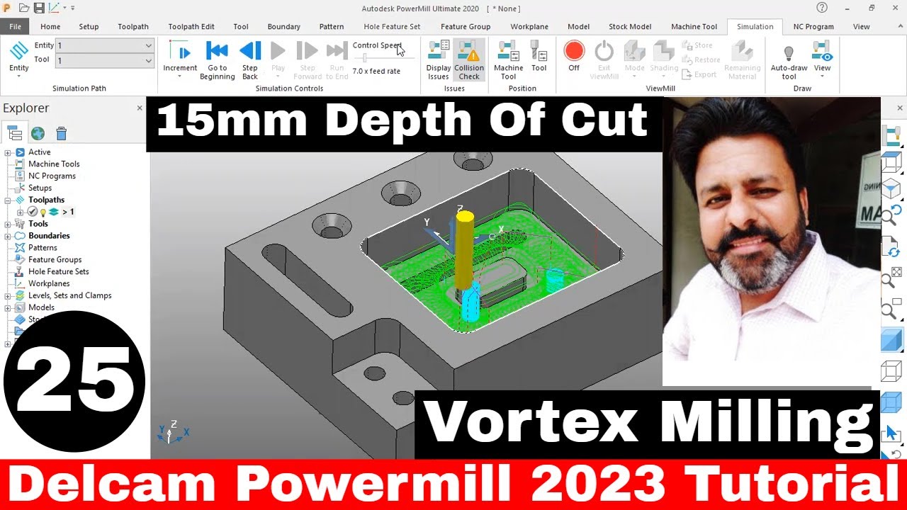 Delcam Powermill 2023 Cnc Vmc Programming Tutorial | How to Create Vortex Milling In Powermill 2023