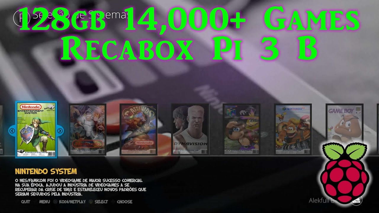 128gb Recalbox Pi 3 Fully Loaded & Kodi - 14,000+ Games