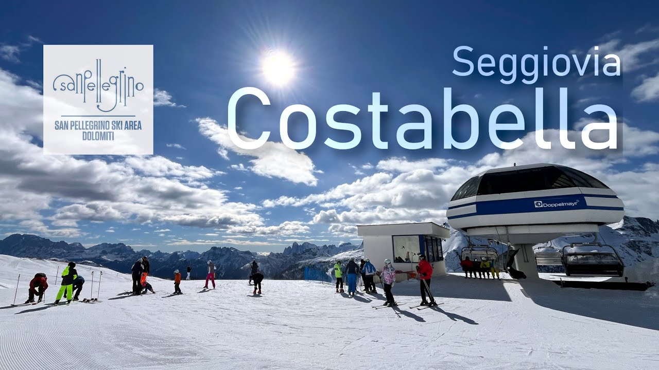 Seggiovia Costabella: sciare al sole del Passo San Pellegrino #dolomitisuperski #trentino #moena