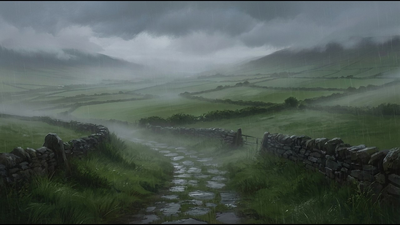 Irish Countryside Rainfall – Calm 3‑Hour Nature Ambience | 4K Scenic Art