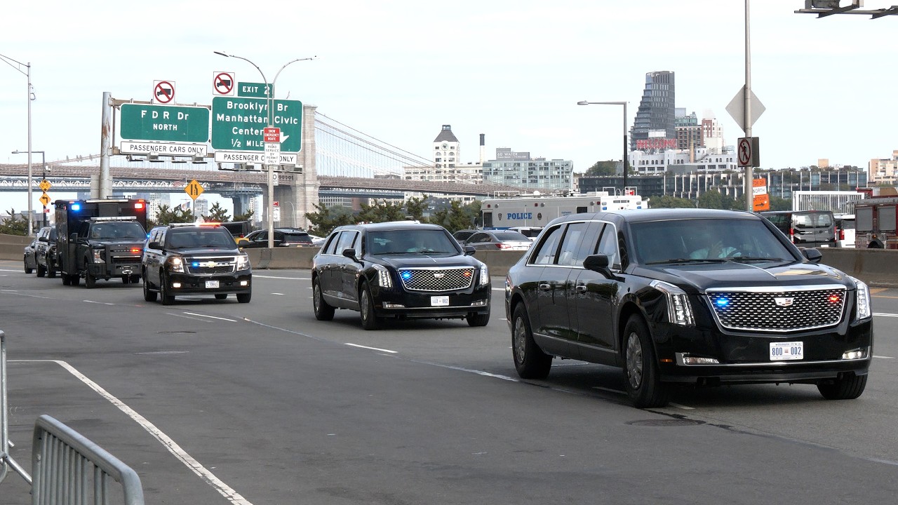 President Trump lands in New York protected by military forces, SWAT teams and heavy security
