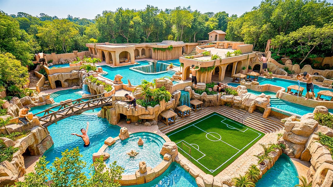 180 Days Building a Massive Clay-Carved Sport Complex with a Large Soccer Field Using Primitive Tool