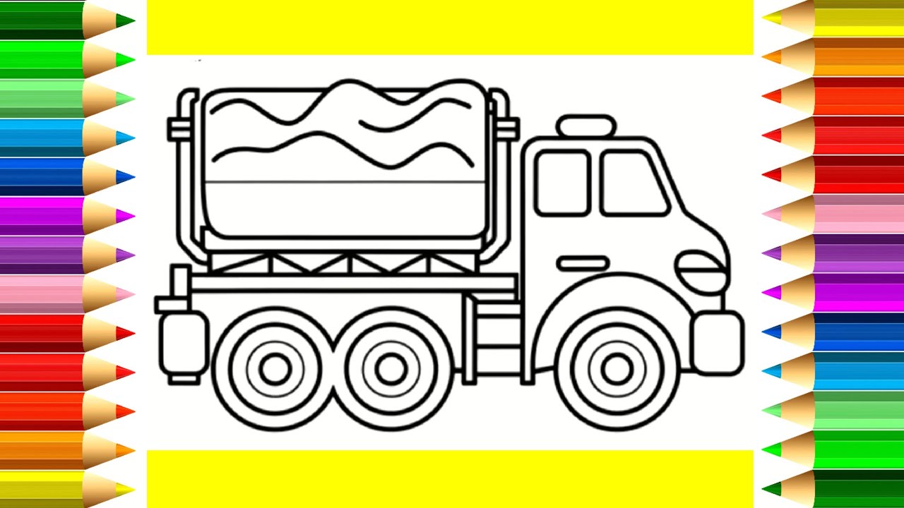 How to draw Water Truck 🚚 Drawing, Painting and Coloring For kids| Toddlers|Draw,paint,Learn,color