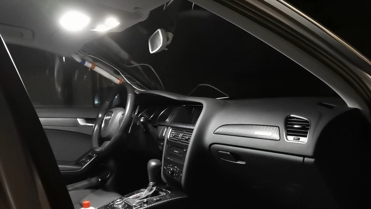 Audi A4 B8 — как заменить все лампы в салоне на светодиодные