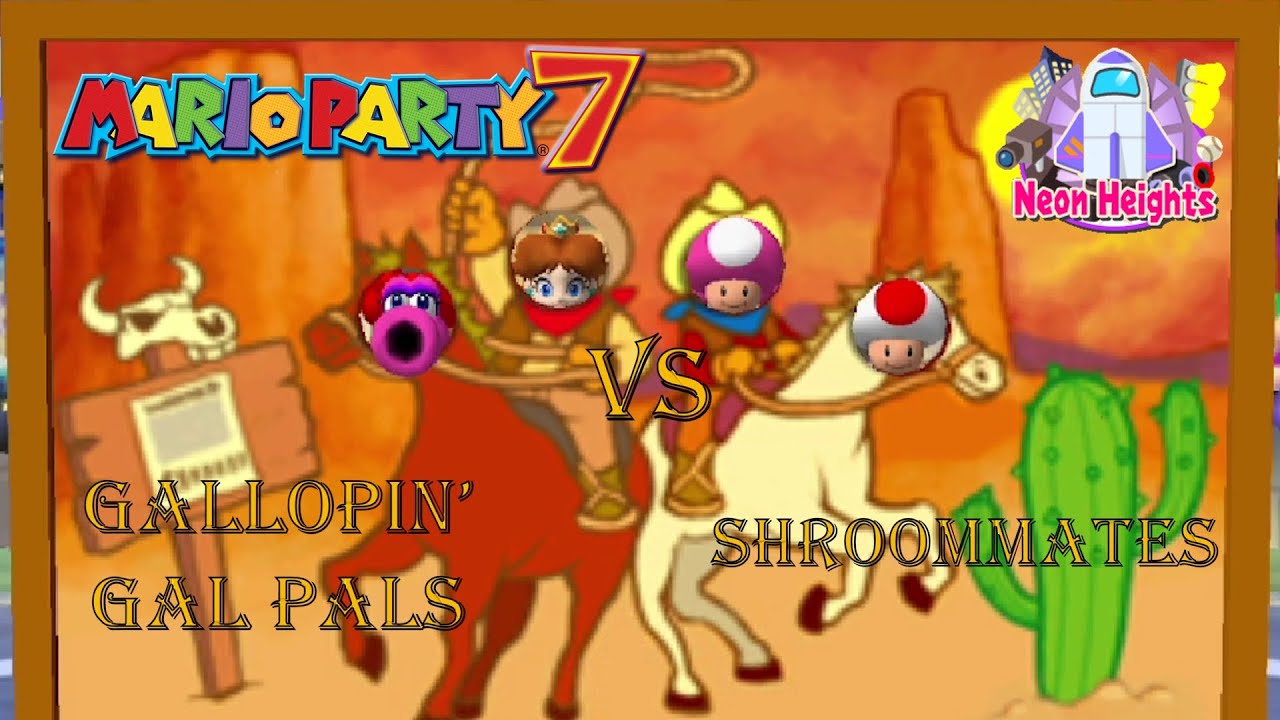 Mario Party 7 - Toadette & Toad vs Daisy & Birdo - Neon Heights
