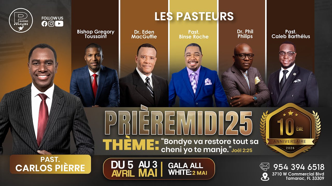 Konte sou fidelite Bondye I 03/18/2026 I #Subscribe I Pasteur Carlos Pièrre I #PrièreMIdi