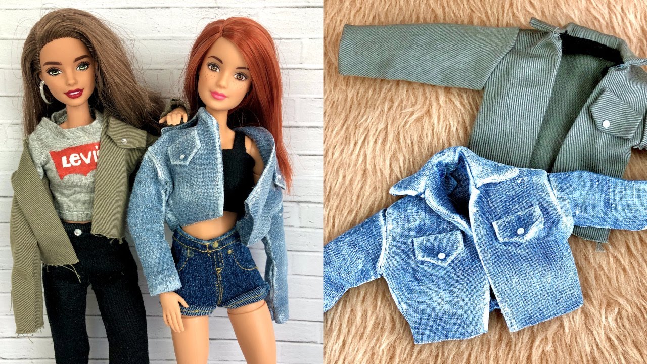 DIY 😍 NO SEW NO GLUE Barbie Clothes | How to Make Easy Doll Clothes | Denim Jacket