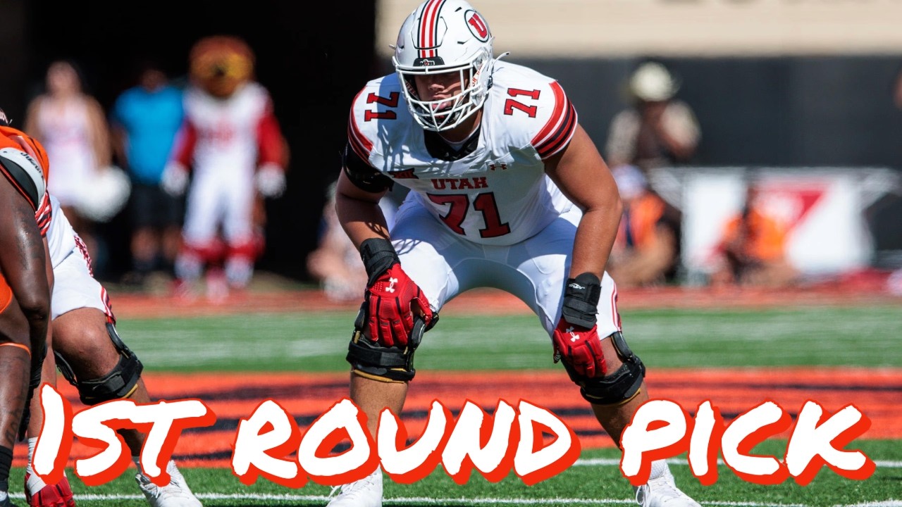 The 49ers Will Pick Utah LT Caleb Lomu In Round 1 of the NFL Draft