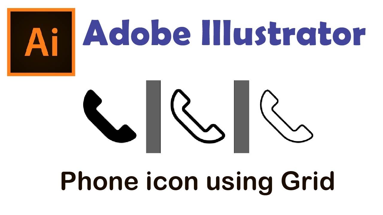 Graphics Designing Course Adobe Illustrator Class 28 Phone icon using grid by Sky Graphics