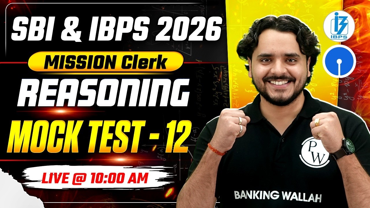 SBI / IBPS Clerk 2026 | Reasoning Mock Test -12 | Reasoning for Banking Exam | by Vidhu Sir