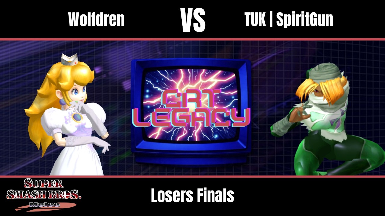 Wolfdren (Peach) vs TUK | SpiritGun (Sheik) - Melee Losers Finals - CRT Legacy #20