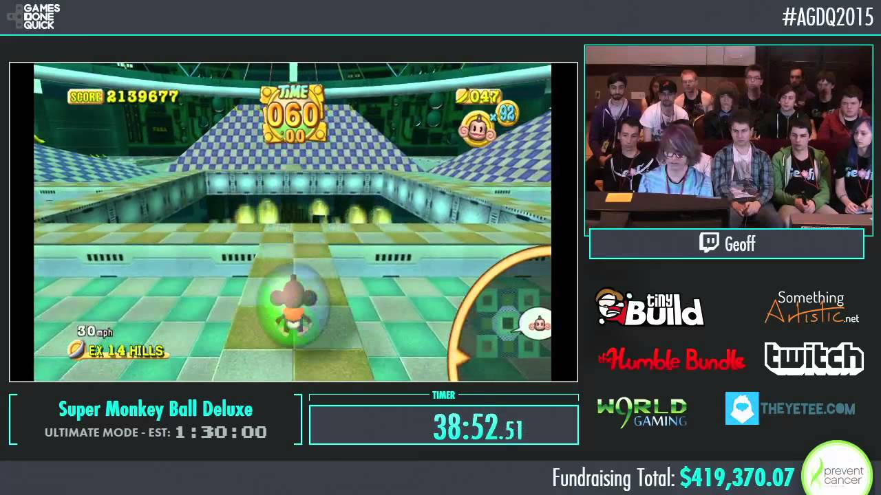 Awesome Games Done Quick 2015 - Part 95 - Super Monkey Ball Deluxe by Geoff