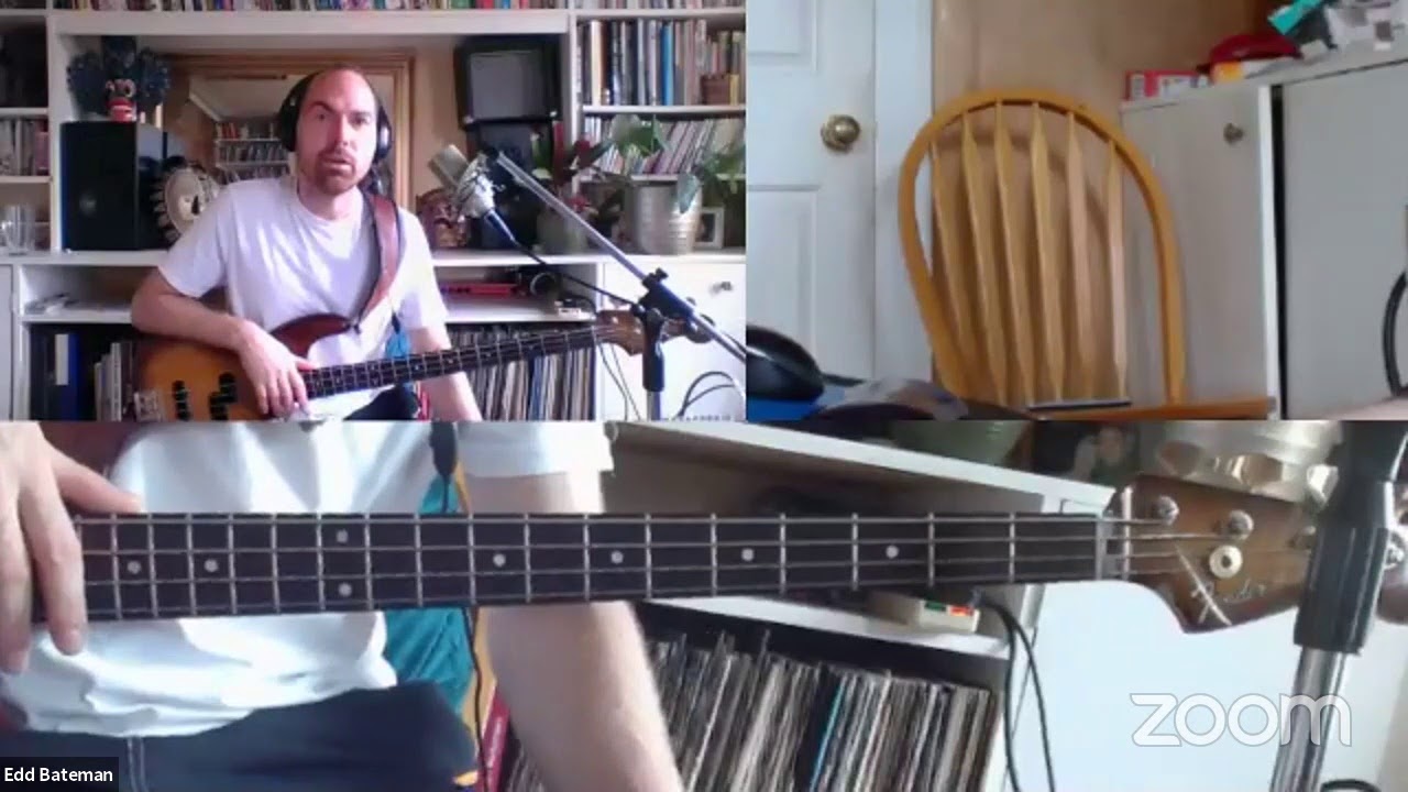 Live African Bass Lesson teaching Soukous and Sebene