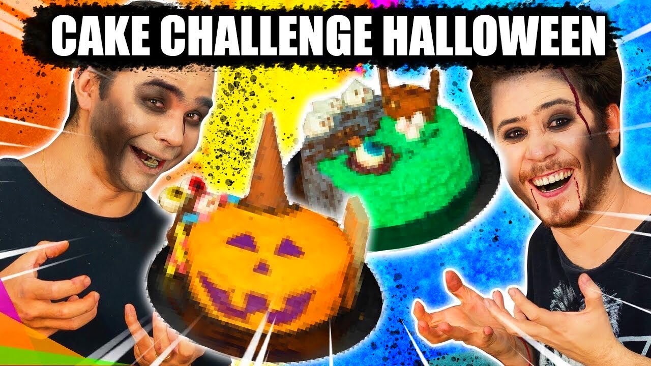 CAKE CHALLENGE HALLOWEEN COM OS MARIDOS! - Desafio do bolo | Blog das irmãs