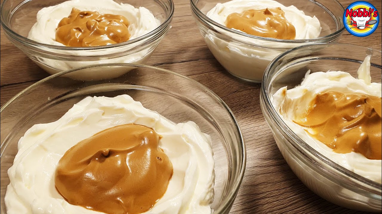 Kaffee Dessert aus einer Mascarpone-Quark-Creme und einer Kaffeecreme aus l&ouml;slichem Kaffee #dessert