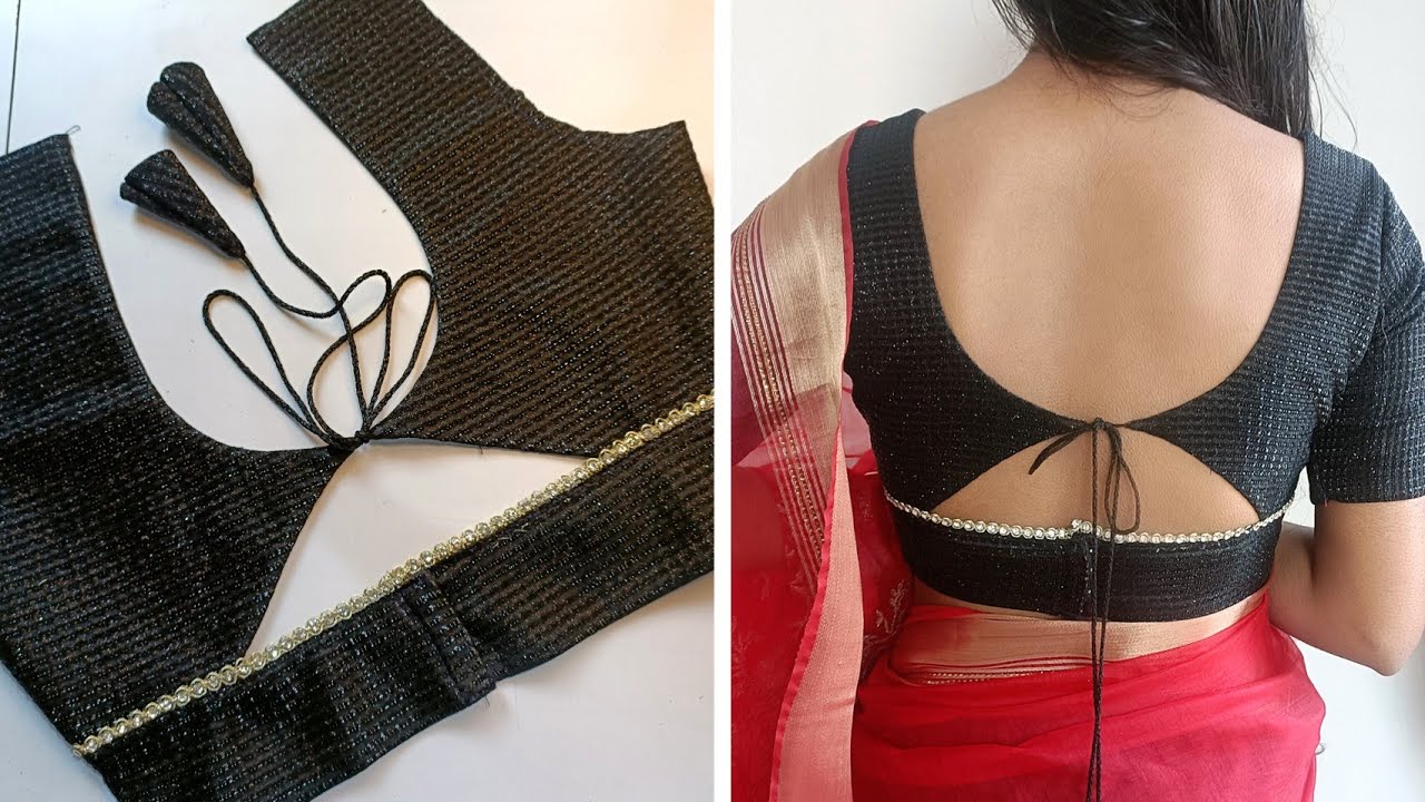 Blouse back neck design cutting and stitching| designer new blouse design. Blouse  new design#blouse