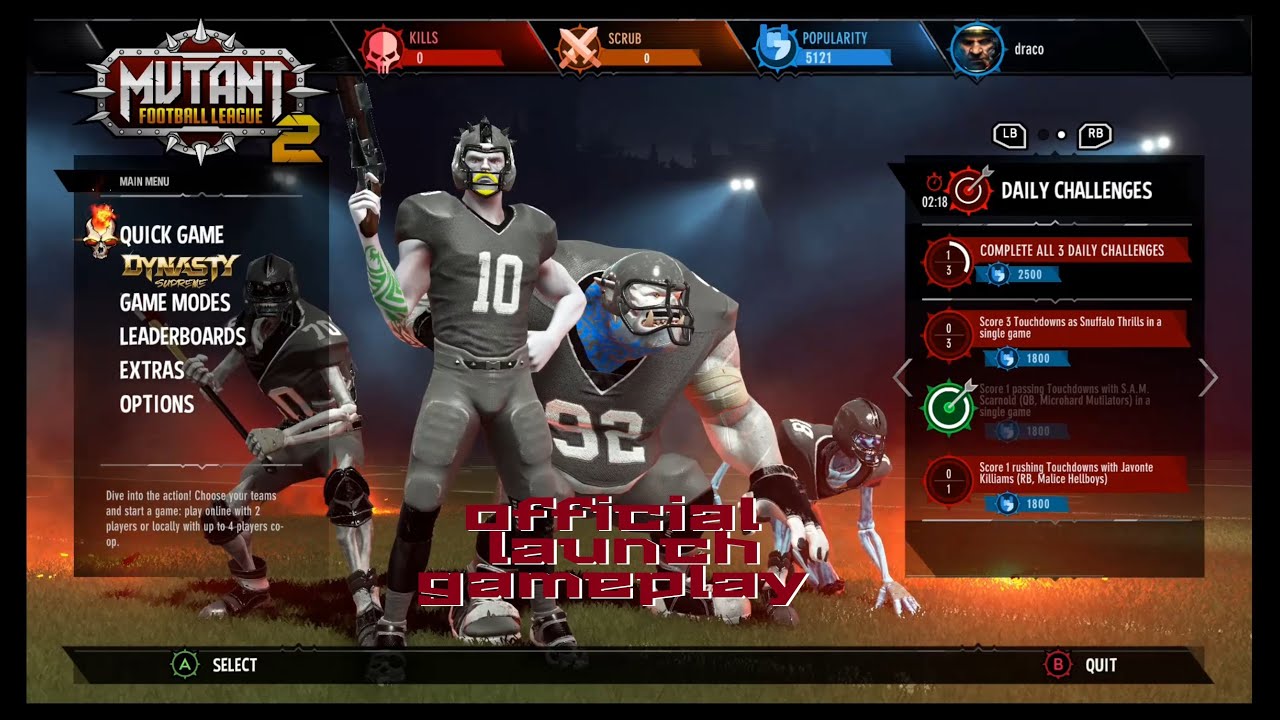 Официальный игровой процесс Mutant Football League 2