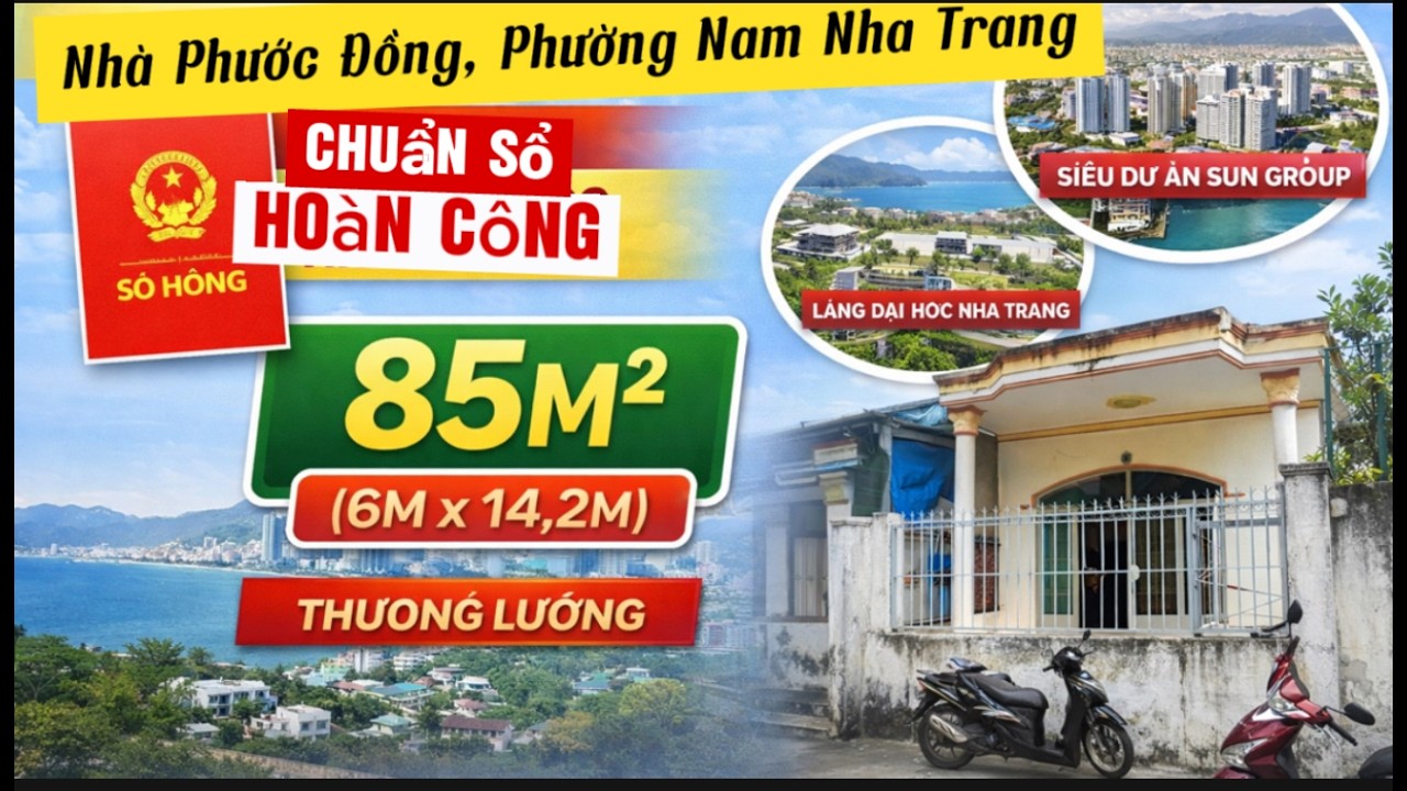 NHÀ 85m² PHƯỚC ĐỒNG – NAM NHA TRANG | GẦN SIÊU DỰ ÁN SUN GROUP & LÀNG ĐẠI HỌC | GIÁ 3,5 TỶ