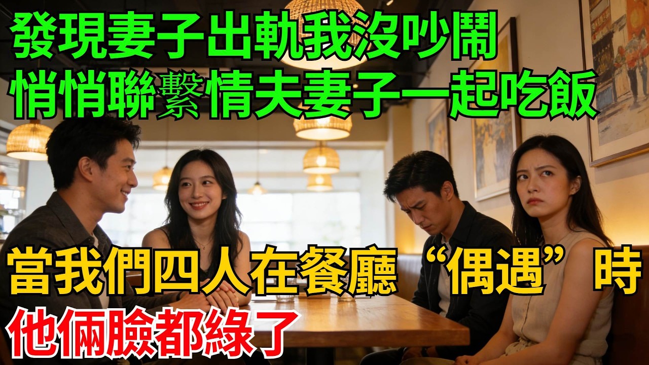 發現妻子出軌我沒吵鬧，而是悄悄聯繫了情夫妻子一起吃飯，當我們四人在餐廳“偶遇”時，他倆臉都綠了【反轉情緣】#婚姻反转#冷静复仇#情感故事#夫妻#都市情感#职场情缘#短篇故事