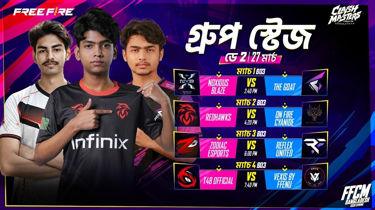 [🔴LIVE ] গ্রুপ স্টেজ ডে ২ | Free Fire Clash Master Bangladesh 2026 Spring @Blade_On_Top