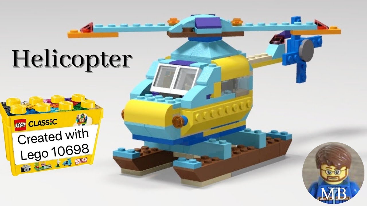 Building a Helicopter using LEGO® Classic 10698 - DIY instruction ideas