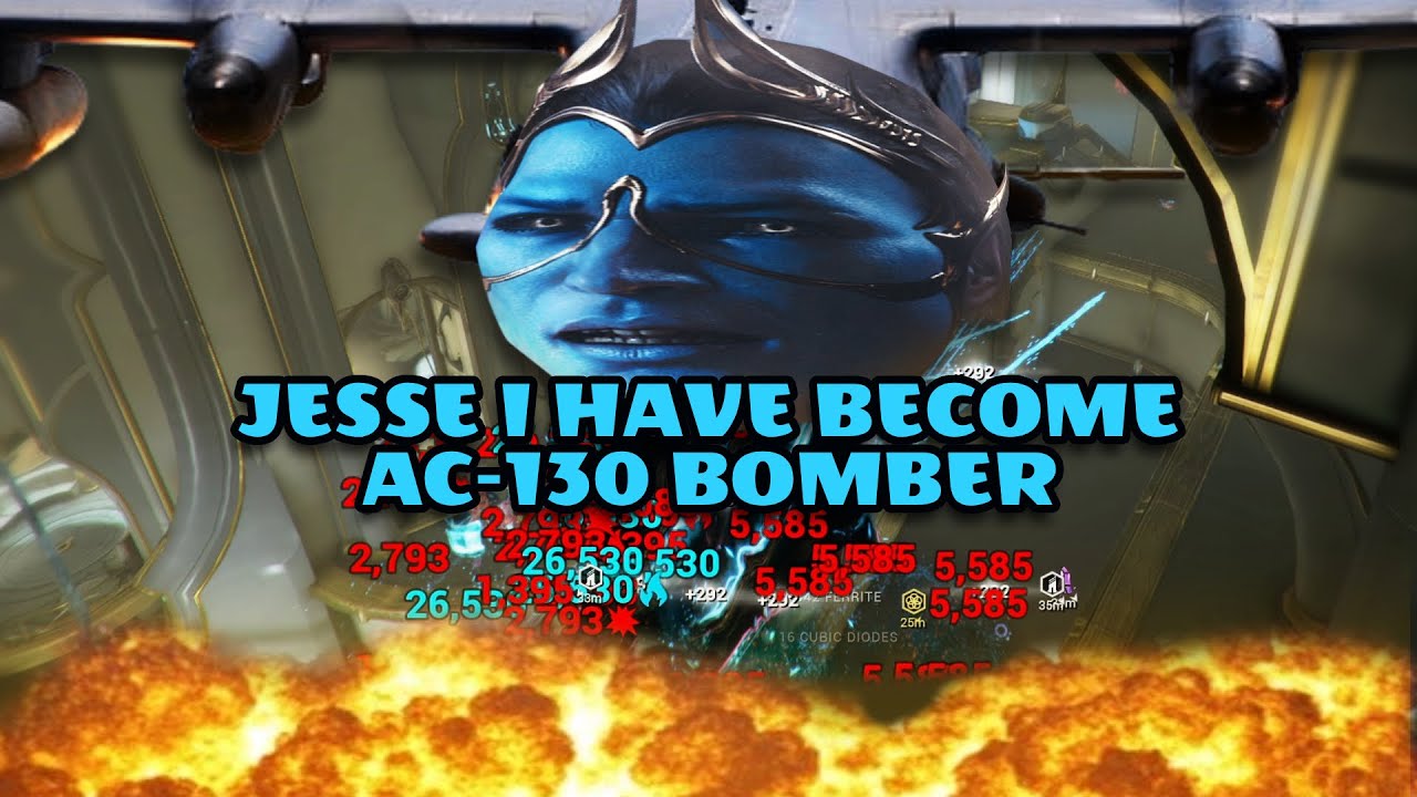 Uriel Infinite Ammo AC-130 Bomber Flying Nuke Build (Warframe)