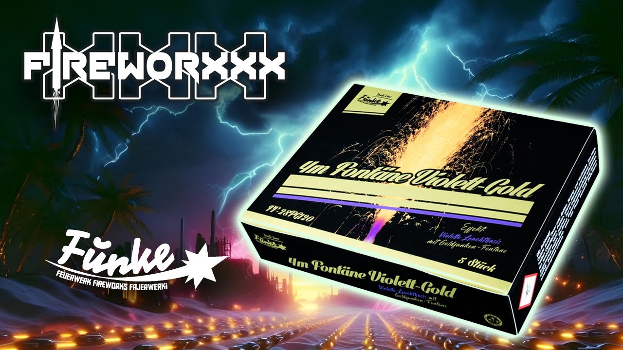 Funke Feuerwerk 4m Fontäne Violett-Gold | Fireworxxx Emmerich