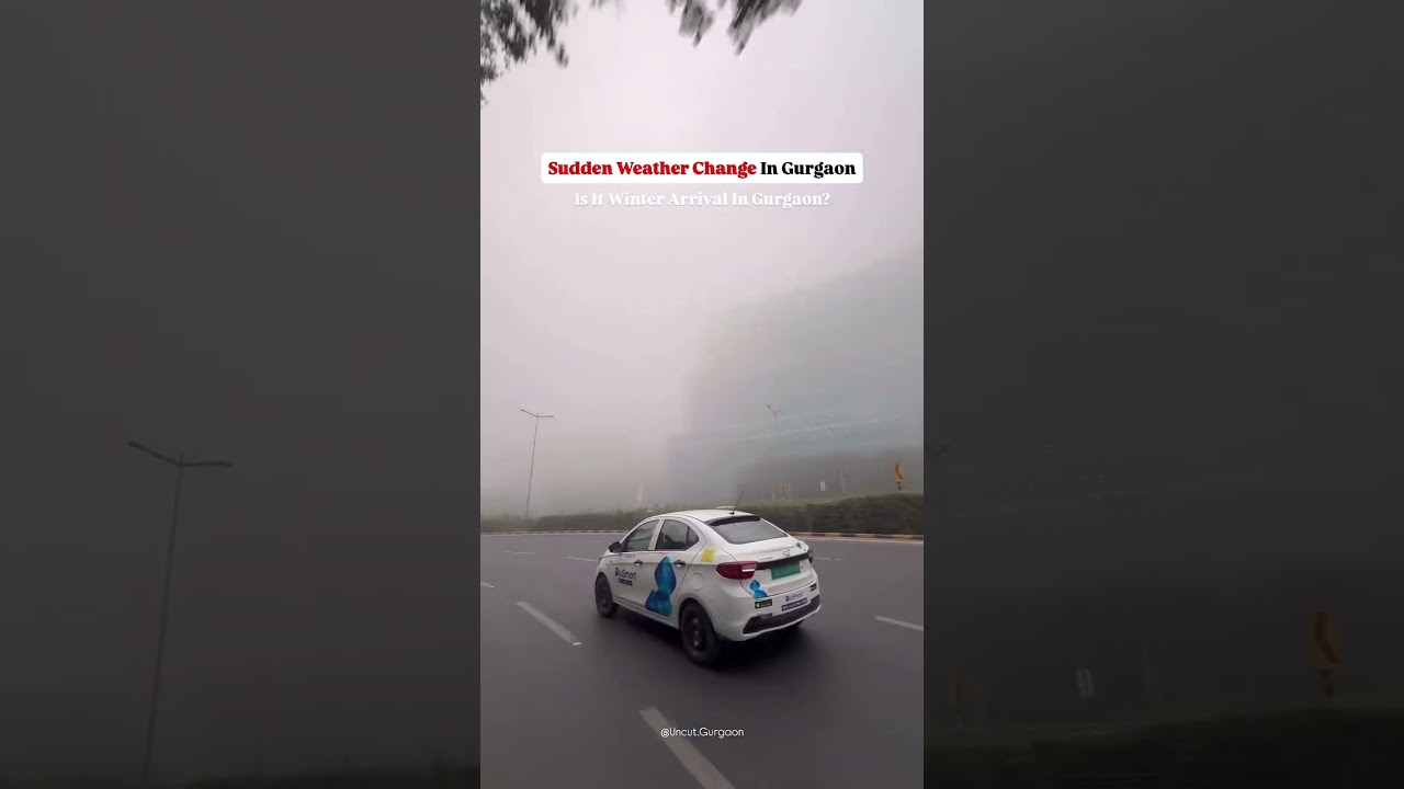 Sudden Weather Change In Gurgaon 📍❄️⛄️ #gurgaon #gurugram #weather.  short youtube video viral