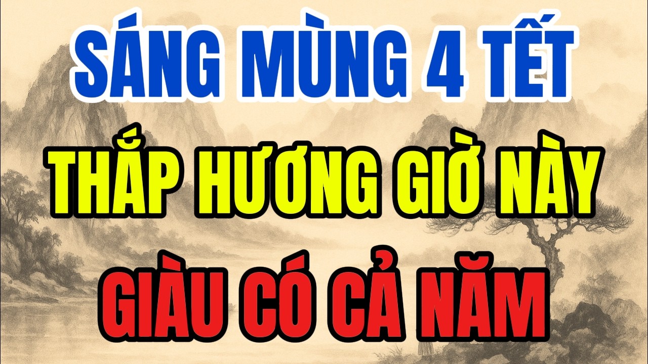 SÁNG MÙNG 4 TẾT - THẮP HƯƠNG 5 GIỜ NÀY, TÀI LỘC TIẾN TỚI, GIÀU CÓ CẢ NĂM