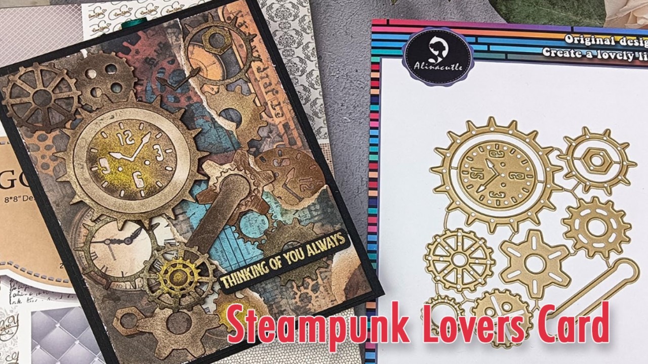 Cool Card for Steampunk Lovers - #Alinacutle #AlinaCraft #papercraft #amazon #temu #steampunk #diy