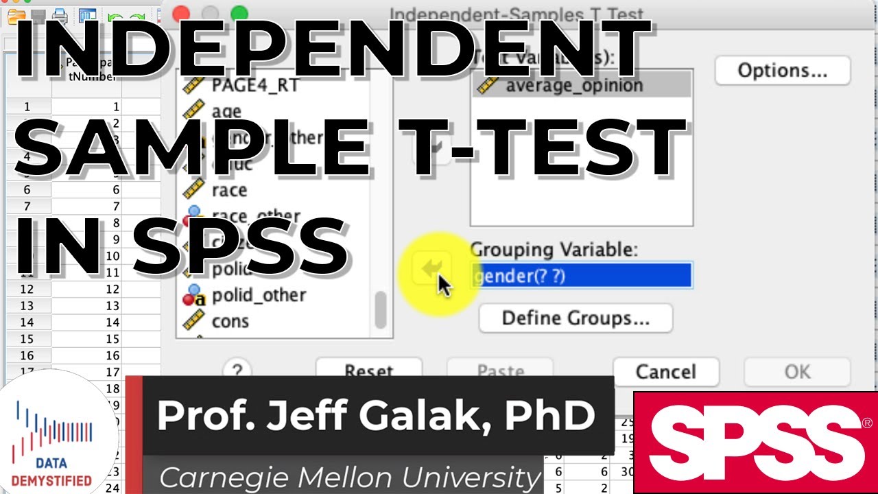 Независимый выборочный t-критерий в руководстве по SPSS (видеоруководство по SPSS № 13) — сравнен...
