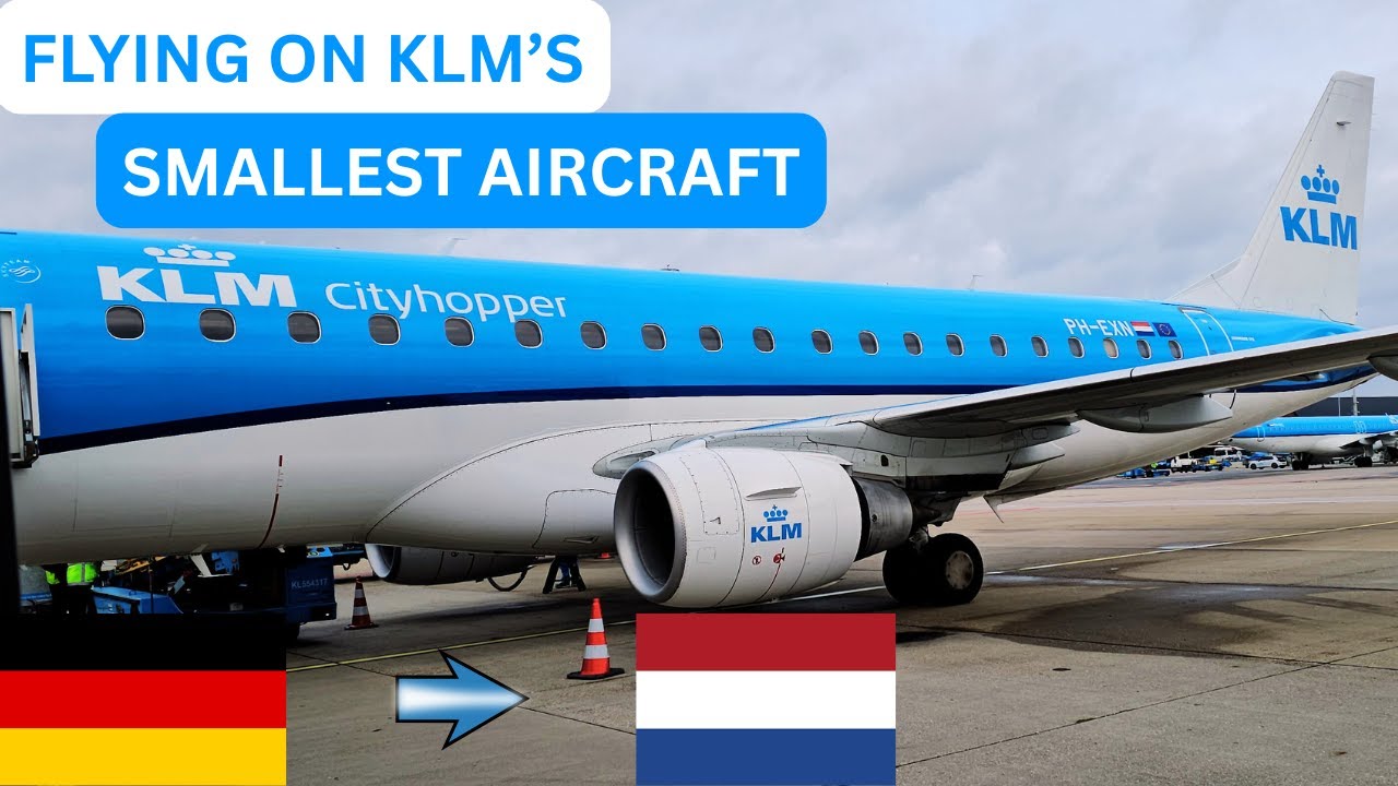 This is KLM's SMALLEST aircraft | Embraer E175 | Frankfurt to Amsterdam | Flight Review.