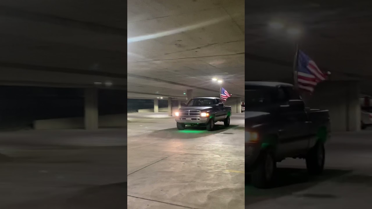 Parking garage v8 360 magnum 5.9 cat back straight pipe #dodge#straightpiped#v8engine#360magnum